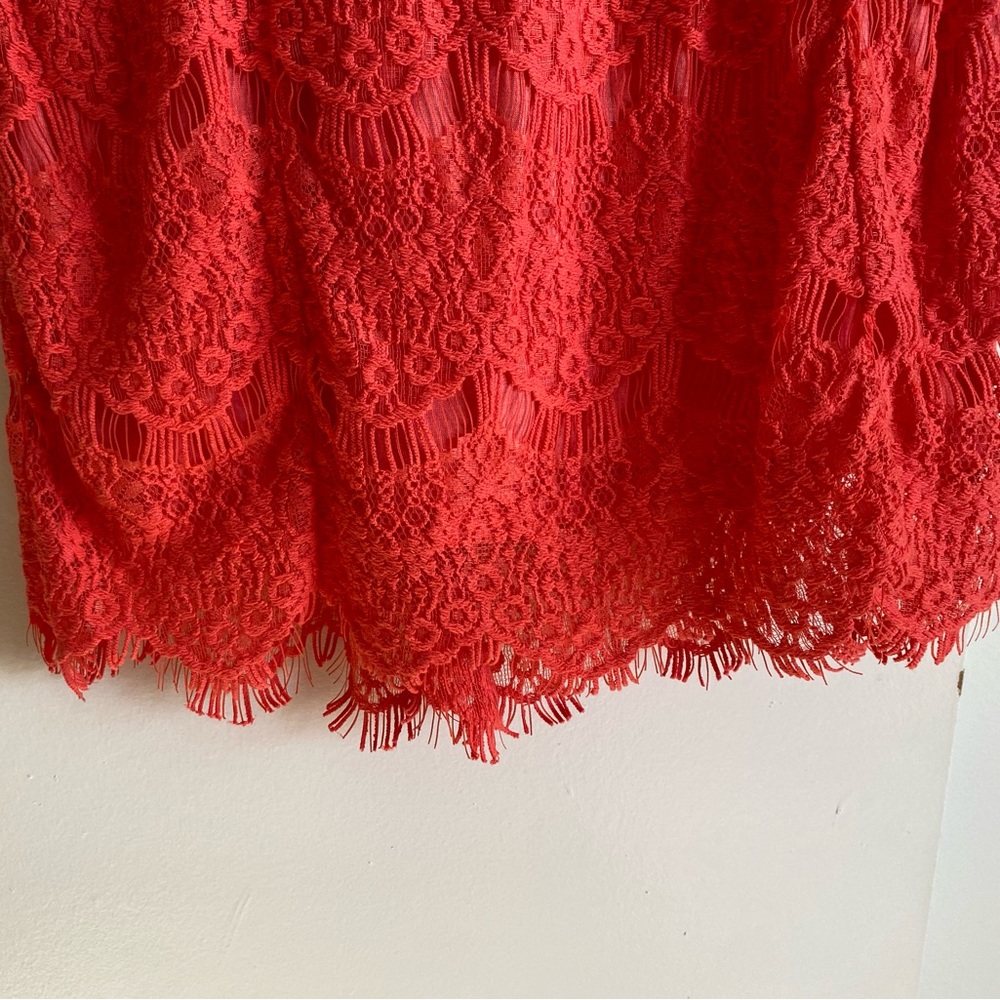 Free People Red Backless Lace Mini Dress - Picture 5 of 5
